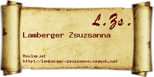 Lamberger Zsuzsanna névjegykártya